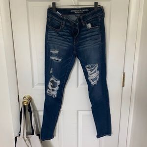 Perfect condition distressed dark wash jeans